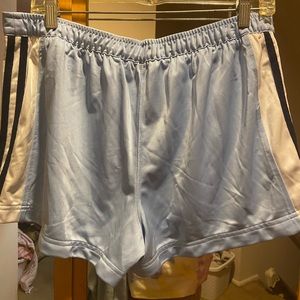 Adidas size large blue and white athletic gym shorts